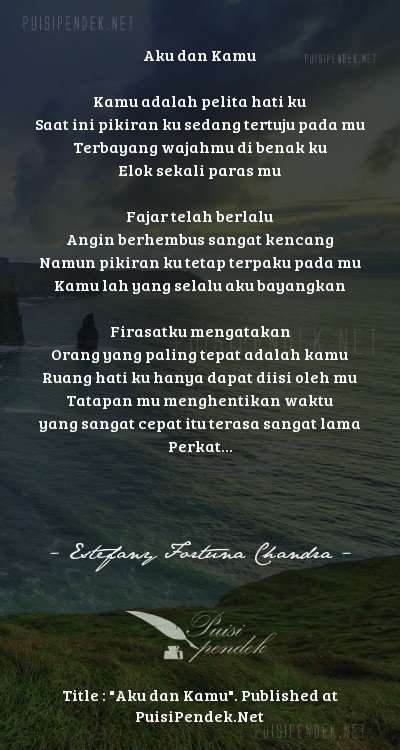 Aku dan Kamu Oleh Estefany Fortuna Chandra Dan Contoh 