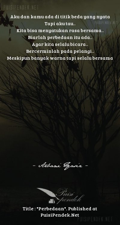 Perbedaan Oleh Arbani Yasiz Dan Contoh Puisi Cinta Lain