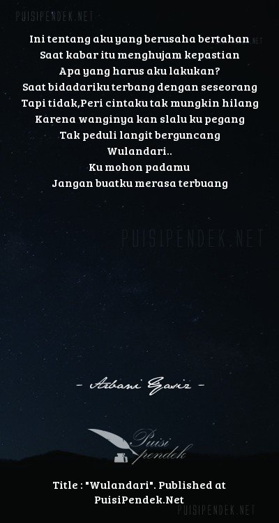 Wulandari Oleh Arbani Yasiz Dan Contoh Puisi Cinta Lain